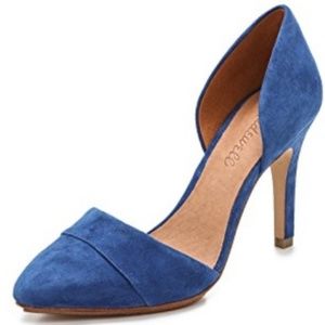 GUC Madewell D'orsay heels, blue suede sz 7